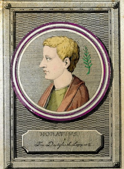 Portret Horacego (Quintus Horatius Flaccus) (65-8 pne), łacińskiego poety. autorstwa Unknown artist