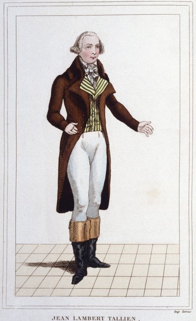 Portret Jeana Lamberta (Jean-Lambert) Tallian. Polityk francuski (1767-1820) Zastępca Konwentu Grawerowanie z 1830 r autorstwa Unknown artist