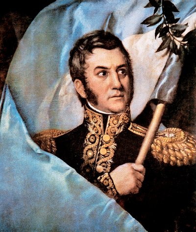 Portret Jose de San Martin, detal autorstwa Unknown artist