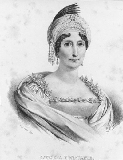 Portret Laetitii Bonaparte (Letizia Maria Ramolino) (1750-1836), matki Napoleona I. Rycina XIX w. autorstwa Unknown artist