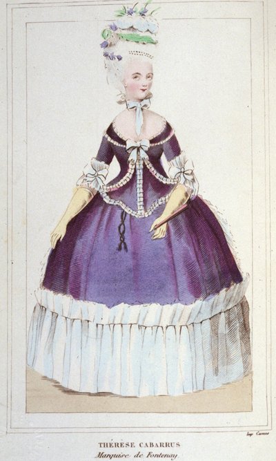 Portret Mademoiselle de Fontenay lub Teresy (Teresy lub Terezii) Cabarrus, znanej jako Madame Tallien (Talien) (1773-1835), markiza de Fontenay. Grawerowanie 1830 autorstwa Unknown artist