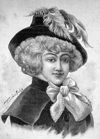 Portret Mademoiselle de Fontenay lub Teresy (Theresa lub Terezia) Cabarrus, dit Madame Tallien (Talien), księżniczka Caraman Chimay (1773 - 1835) - w „” Les Contemporains””, b.d. koniec XIX wieku. autorstwa Unknown artist