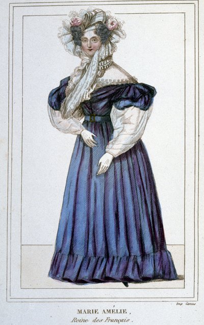 Portret Marie Amélie de Bourbon (1782 - 1866), królowej Francuzów, żony Ludwika Filipa I. Rycina XIX wieku. autorstwa Unknown artist