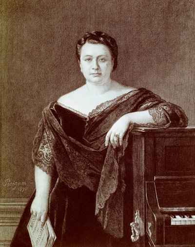 Portret Marietty Alboni (1826-1894), włoskiej śpiewaczki kontraltowej. Rycina XIX-wiecznej kolekcji prywatnej autorstwa Unknown artist
