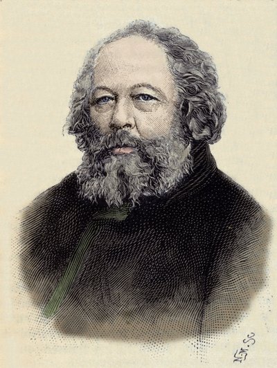 Portret Michaiła Aleksandrowicza Bakunina (Bakunin) (1814-1876), rosyjskiego anarchisty. autorstwa Unknown artist