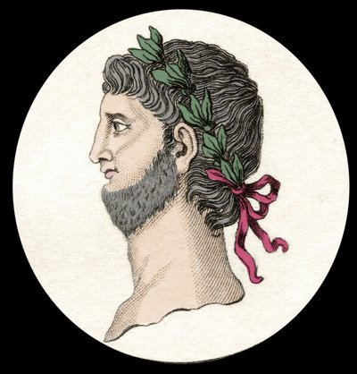 Portret Nerona Klaudiusza Cezara Augusta Germanika (37-68 ne), cesarza rzymskiego. Rycina XIX wieku. autorstwa Unknown artist