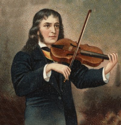 Portret Nicolo Paganiniego (1782 - 1840) włoskiego skrzypka. autorstwa Unknown artist