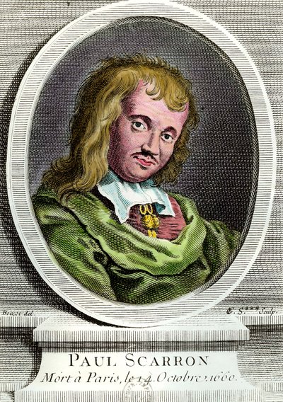 Portret Paula Scarrona (1610-1660), francuskiego pisarza. Rycina z XVII wieku. Prywatna kolekcja. autorstwa Unknown artist