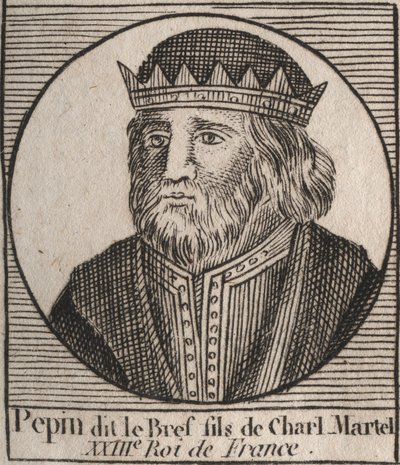 Portret Pepina III to Pepin le Brief autorstwa Unknown artist