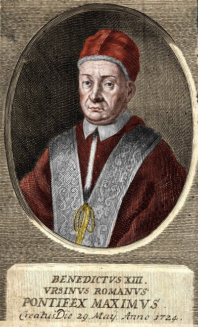 Portret papieża Benedykta XIII (Vincenzo Maria Orsini) (1649 - 1730), 243 papieża. autorstwa Unknown artist