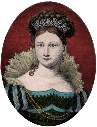 Portret księżniczki Louise (Luise) Saksonii-Gotha-Altenburg (Saksonia Gotha Altenburg) (1800-1831). Rycina XIX wieku autorstwa Unknown artist