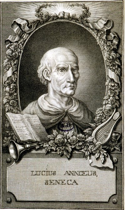 Portret Seneki (4-65). Rycina z 1794 r. Coll Maciet, Biblioteka Sztuk Zdobniczych, Paryż. autorstwa Unknown artist