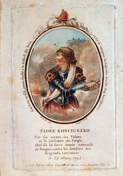 Portrait of Thaddeus (Tadeusz) Kosciuszko (Kosciusko) (1746-1817), Polish patriot on March 24 autorstwa Unknown artist