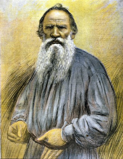 Portret Tołstoja. Grawerowanie pod koniec XIX wieku. autorstwa Unknown artist