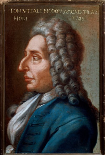 Portret Tommaso Antonio Vitali Modoni (1663-1745) włoskiego kompozytora i skrzypka Anonimowe malarstwo. 18 wiek. Bolonia, Muzeum Miejskie autorstwa Unknown artist
