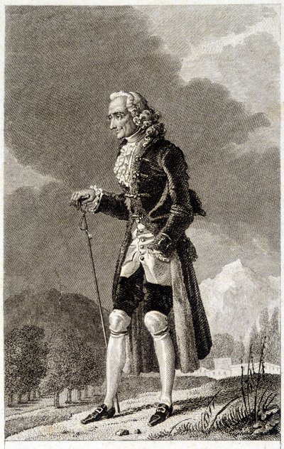 Portret Woltera (1694-1778), francuskiego pisarza i filozofa, w podeszłym wieku. autorstwa Unknown artist