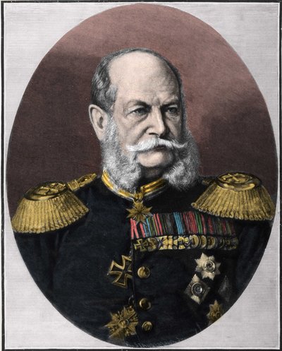 Portret Wilhelma I (1797-1888), króla Prus i cesarza Niemiec. Rycina z końca XIX wieku. autorstwa Unknown artist