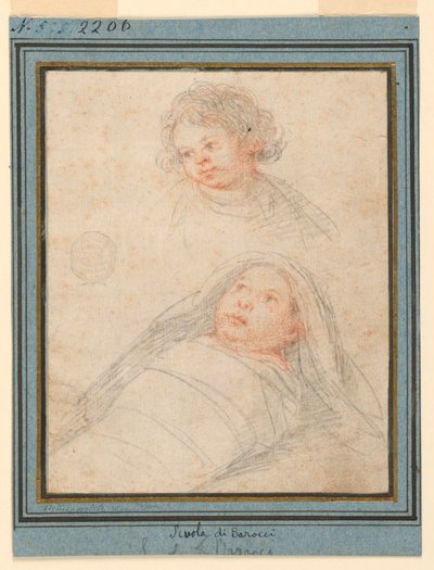 Portret chłopca i dziecka w pieluchach autorstwa Unknown artist