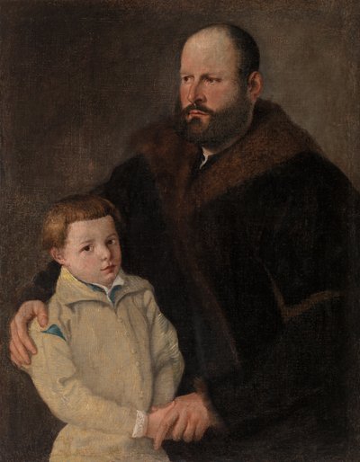 Portret dżentelmena z synem autorstwa Unknown artist