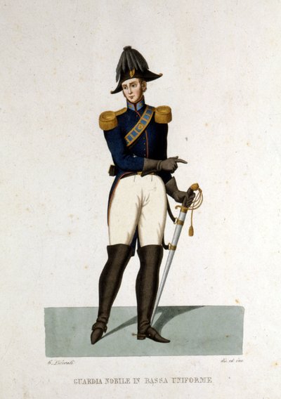 Portret członka gwardii szlacheckiej Państwa Watykańskiego. autorstwa Unknown artist