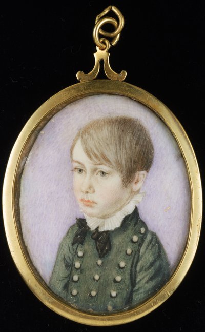Portret młodego chłopca, wcześniej uważanego za Horatio Nelsona, ok. 1810 (akwarela, kość słoniowa, papier) autorstwa Unknown artist