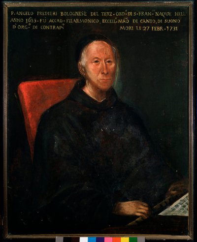 Portret ojca Angelo Tommaso Predieri (1655-1731) włoskiego kompozytora i nauczyciela Anonimowego malarstwa. Bolonia z XVIII wieku, civico museo musicale autorstwa Unknown artist