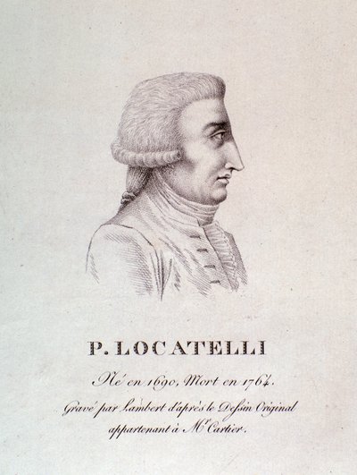 Portret włoskiego skrzypka i kompozytora Pietro Locatelli (1695-1762) Grawer. 18 wiek. Bolonia, miejskie muzeum muzyki autorstwa Unknown artist