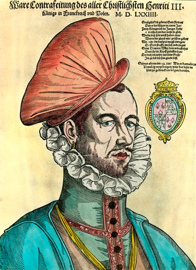 Portret króla Francji Henryka III (1551 - 1589). Grawerowanie z XVI wieku. autorstwa Unknown artist