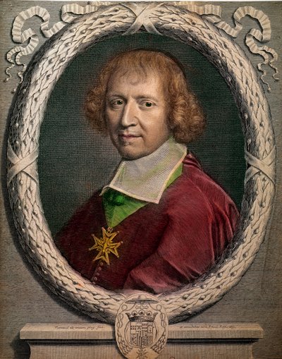 Portret kościelnego Francois de Harlay, opactwa Jumieges (1625-1695)” Rycina XVII-wieczny Paryż, Musee Carnavalet autorstwa Unknown artist