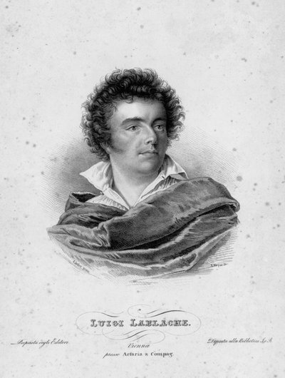 Portret francuskiego śpiewaka operowego Luigi Lablache (1794-1858) Rycina z XIX wieku autorstwa Unknown artist