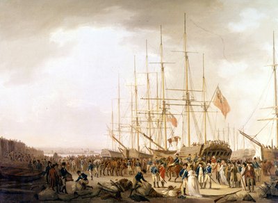 Portsmouth, wejście na pokład brytyjskiego oddziału autorstwa Unknown artist