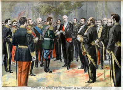 Wręczenie Złotego Runa Prezydentowi Republiki Feliksowi Faure autorstwa Unknown artist