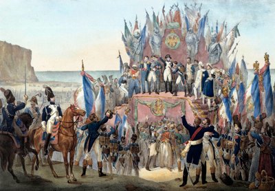 Prezentacja Legii Honorowej przez Napoleona Bonaparte w dolinie Terlincthum w Boulogne (16 sierpnia 1804) Rycina - Paryż, musee de l