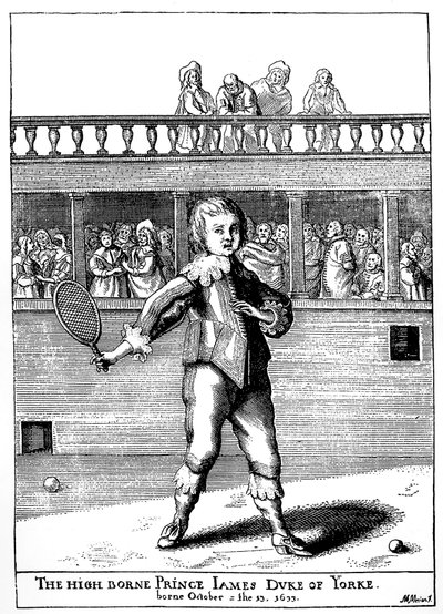 Książę Jakub, książę Yorku (1633-1701) grający w palmy, później powrócił jako Jakub II z Anglii (James II Stuart) - w „”sporcie i rozrywkach ludu Anglii” Josepha Strutta, wyd. 1801 autorstwa Unknown artist