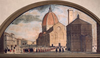 Procesja na placu katedralnym Santa Maria del Fiore, Florencja (obraz, ok. 1650) autorstwa Unknown artist