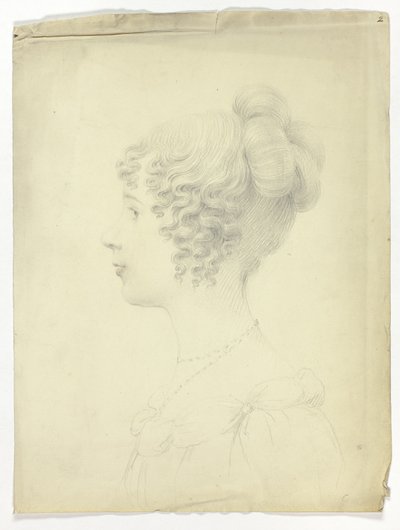 Profil kobiety skierowanej w lewo autorstwa Unknown artist