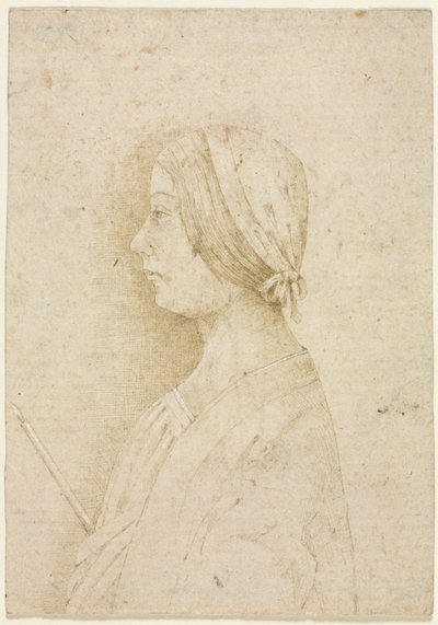 Profil dziewczyny trzymającej świecę autorstwa Unknown artist