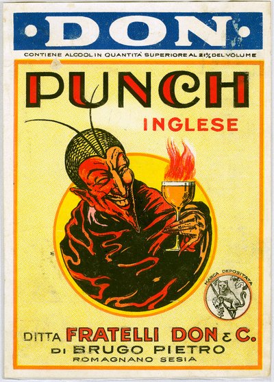 Uderz angielską reklamę alkoholu z diabłem (chromolitografia) autorstwa Unknown artist