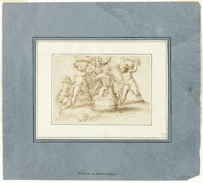 Putti robiący wino autorstwa Unknown artist