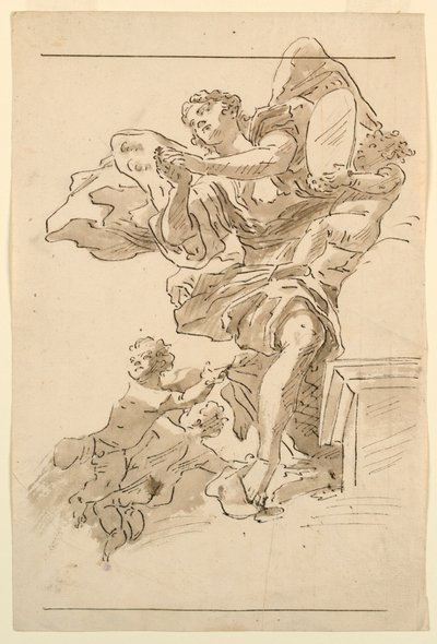 Putti i skrzydlata postać autorstwa Unknown artist