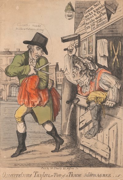 Kłótliwi Taylorowie lub dwaj handlowcy rzadko się zgadzają autorstwa Unknown artist