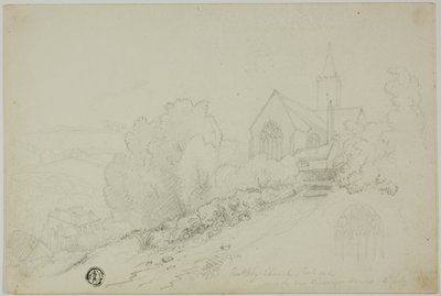 Rattery Church, East End i nowy dom plebanii autorstwa Unknown artist