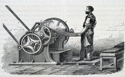 Rozdrabniacze do surowej gumy - w „”Cuda przemysłu”” Louis Figuier autorstwa Unknown artist