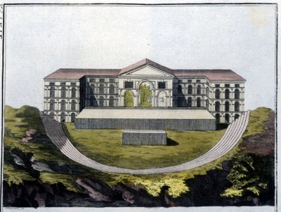 Rekonstrukcja greckiego teatru Bachusa w Atenach. - w „” Le costume ancien et moderne””” Ferrario, wyd. Mediolan autorstwa Unknown artist