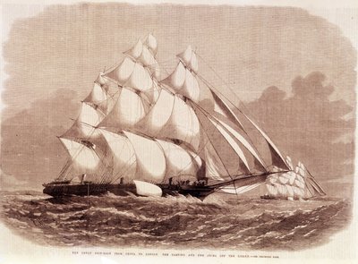 Regate między kliprami Ariel i Taeping w 1866 roku. autorstwa Unknown artist