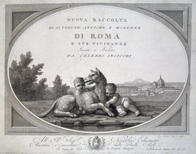 Remus i Romulus (romolo remo lupa) i wilk - w „Zbiorze widoków Rzymu”” autorstwa Unknown artist