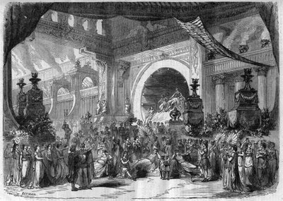 Przedstawienie opery: akt III, drugi obraz „Fausta” Charlesa Gounoda (1818-1893) - Grawerowanie w „Le Journal Illustré”” autorstwa Unknown artist