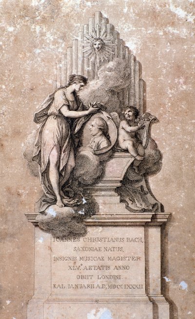 Reprezentacja niemieckiego kompozytora Johanna Christiana Bacha (Rycina. XVIII w.) autorstwa Unknown artist