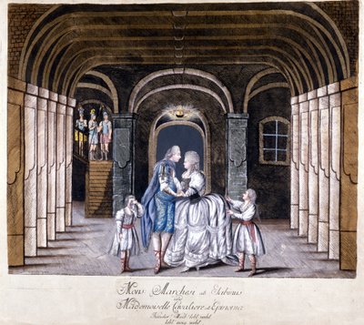 Reprezentacja opery „Giulio Sabino” Giuseppe Sarti (1729-1802) w Wiedniu w 1785 roku. Na scenie Caterina (Katharina) Cavalieri i kastrat Luigi Marchesi. Mediolan autorstwa Unknown artist