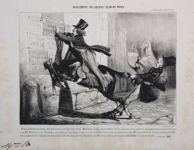 Regulamin Jockey Club de Paris: Każdy członek Jockey Club musi mieć dżokeja i konia... autorstwa Unknown artist
